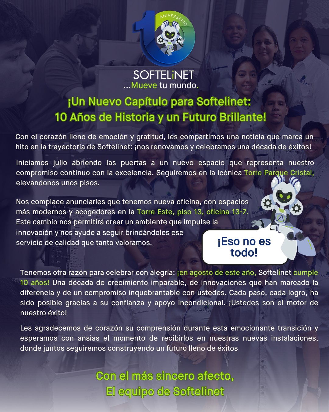 ¡Un Nuevo Capítulo para Softelinet: 10 Años de Historia y un Futuro Brillante!